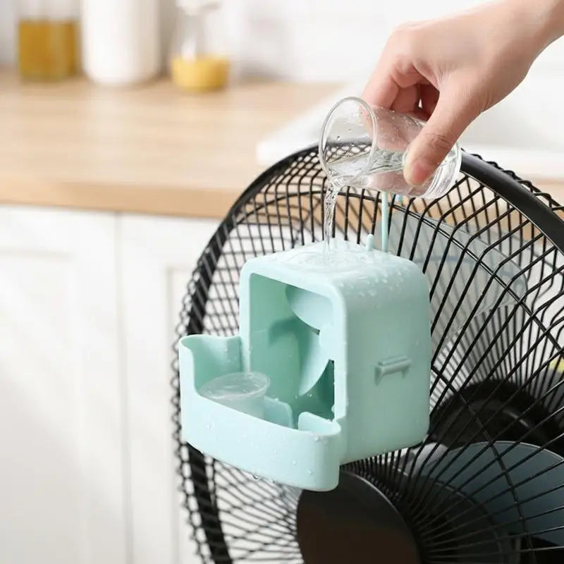 Fan Ice Cooling Box with 4 Reusable Ice Cups & Hanging Hook Fan Cooling Accessory PLUSH