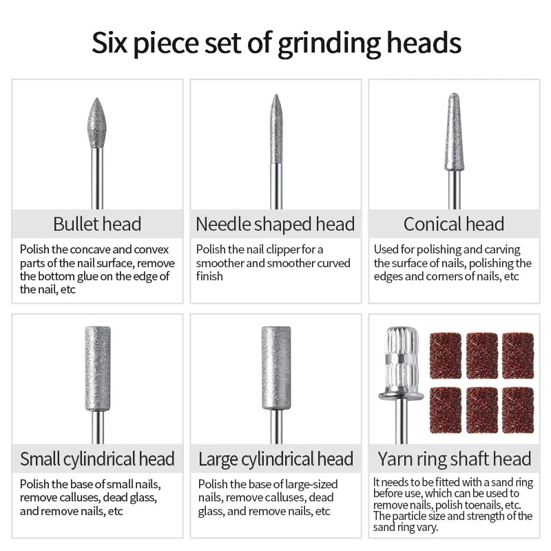 Professional Wireless Electric Nail Drill – 11 Bits & 20 Bands Electric Nail Drill PLUSH