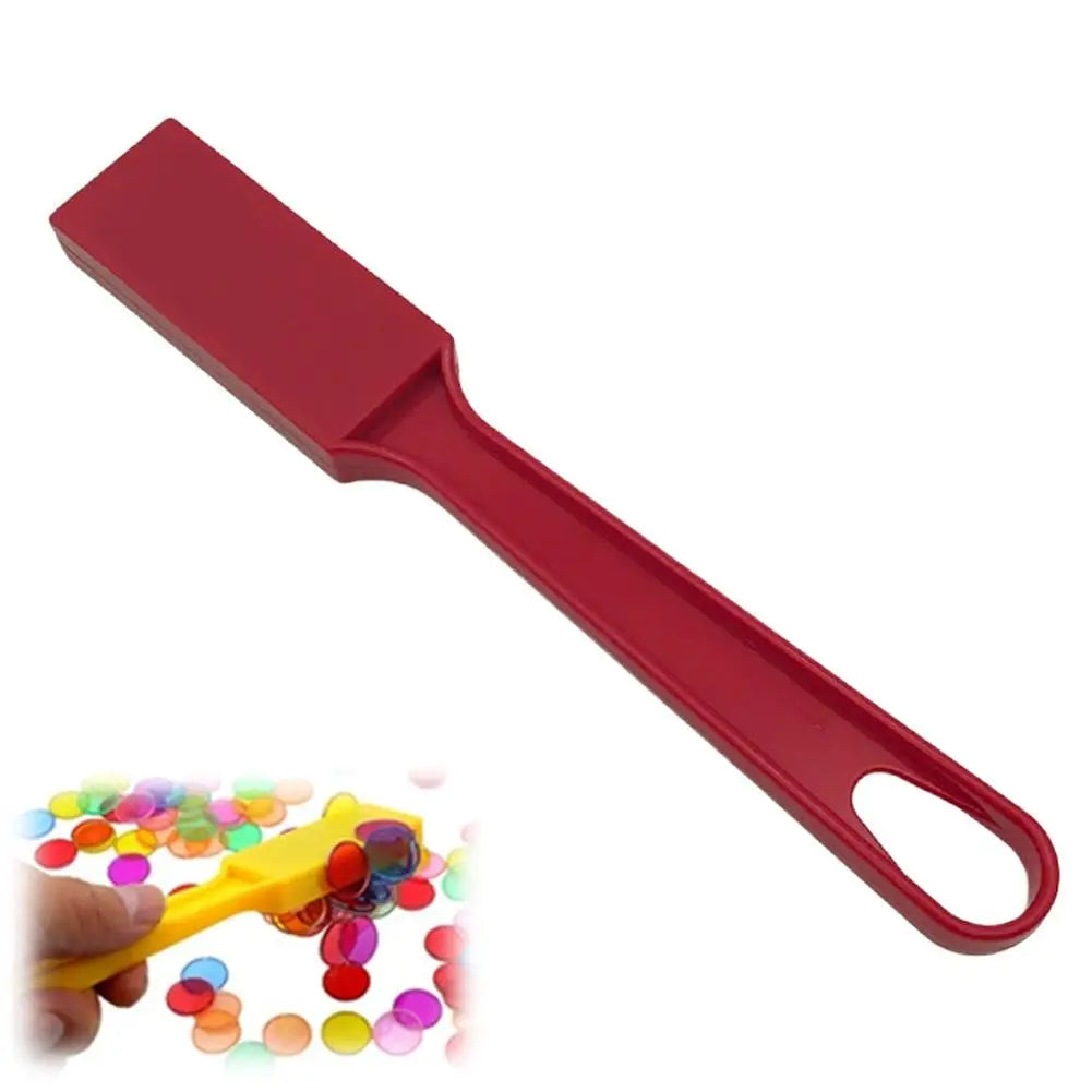 Montessori Magnetic Bingo Chips & Wand Set – 100pc Color Sort Educational Game Set PLUSH Red