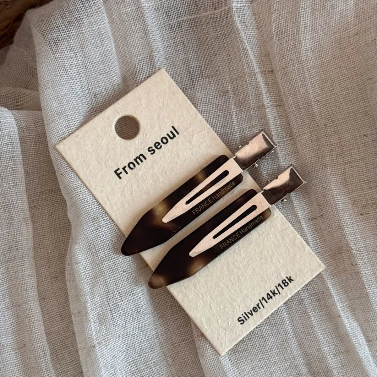 Tortoiseshell Geometric Barrettes – Seamless Hair Clips Set of 2 Hair Clip Barrette PLUSH D 2Pcs