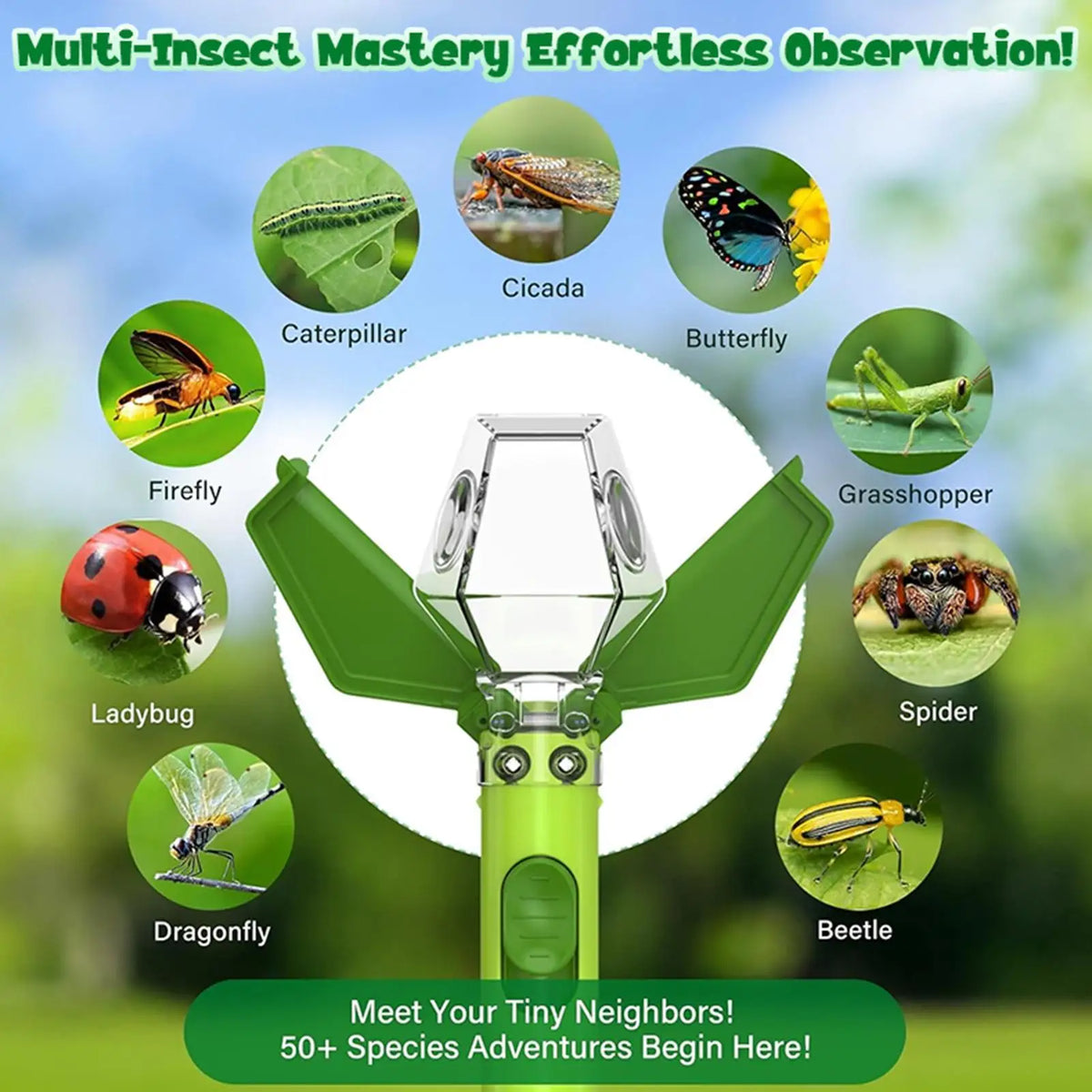 Kids Bug Catcher & 6X Magnifier Viewer – Outdoor Nature Toy Bug Catcher Viewer PLUSH
