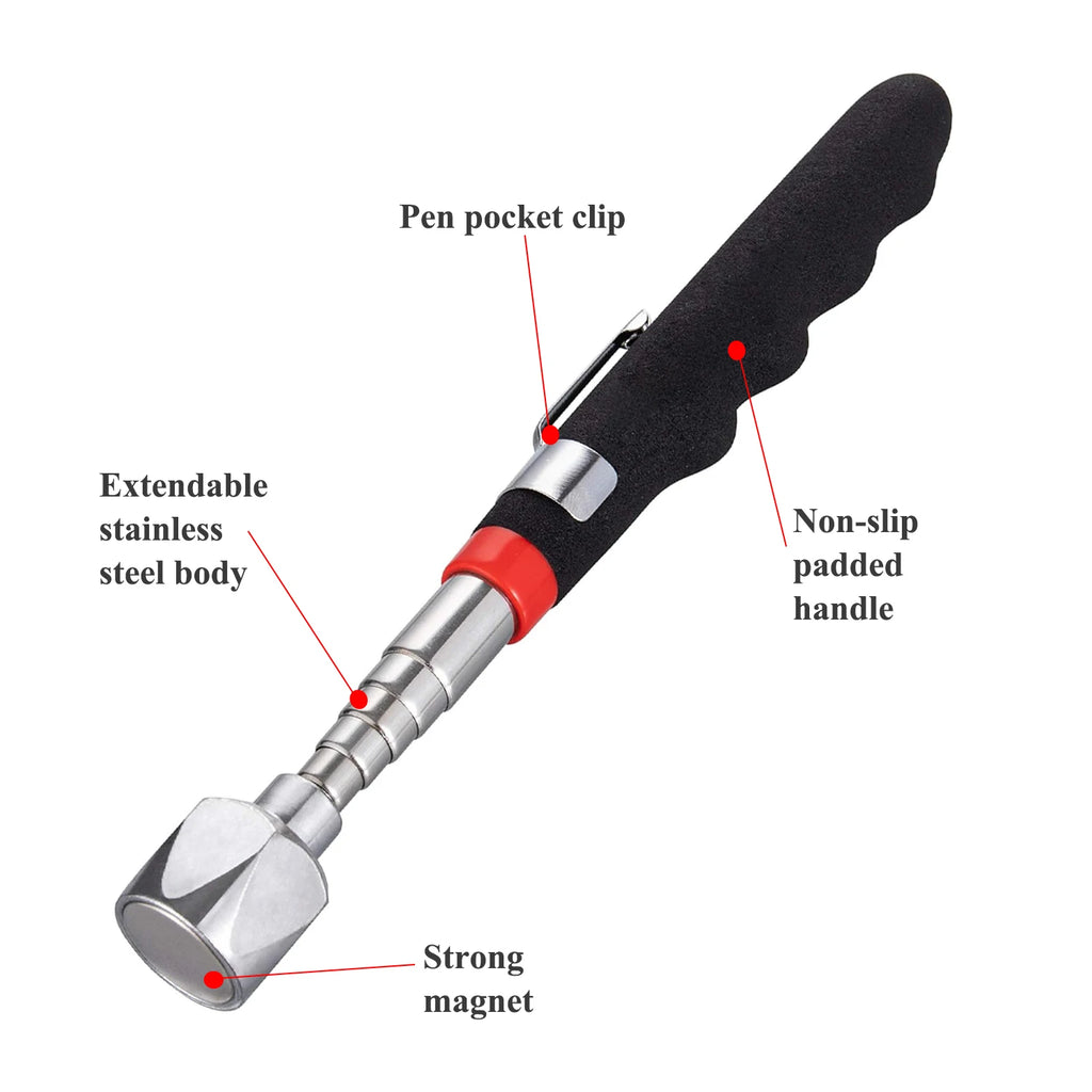 Telescopic Magnetic Pickup Tool Extendable 7–30 Inch with Mirror Magnetic Pickup Tool PLUSH