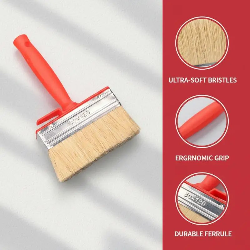 Flat Head Limewash Brush – Wall Painting Bristle Brush DIY Limewash Paint Brush PLUSH