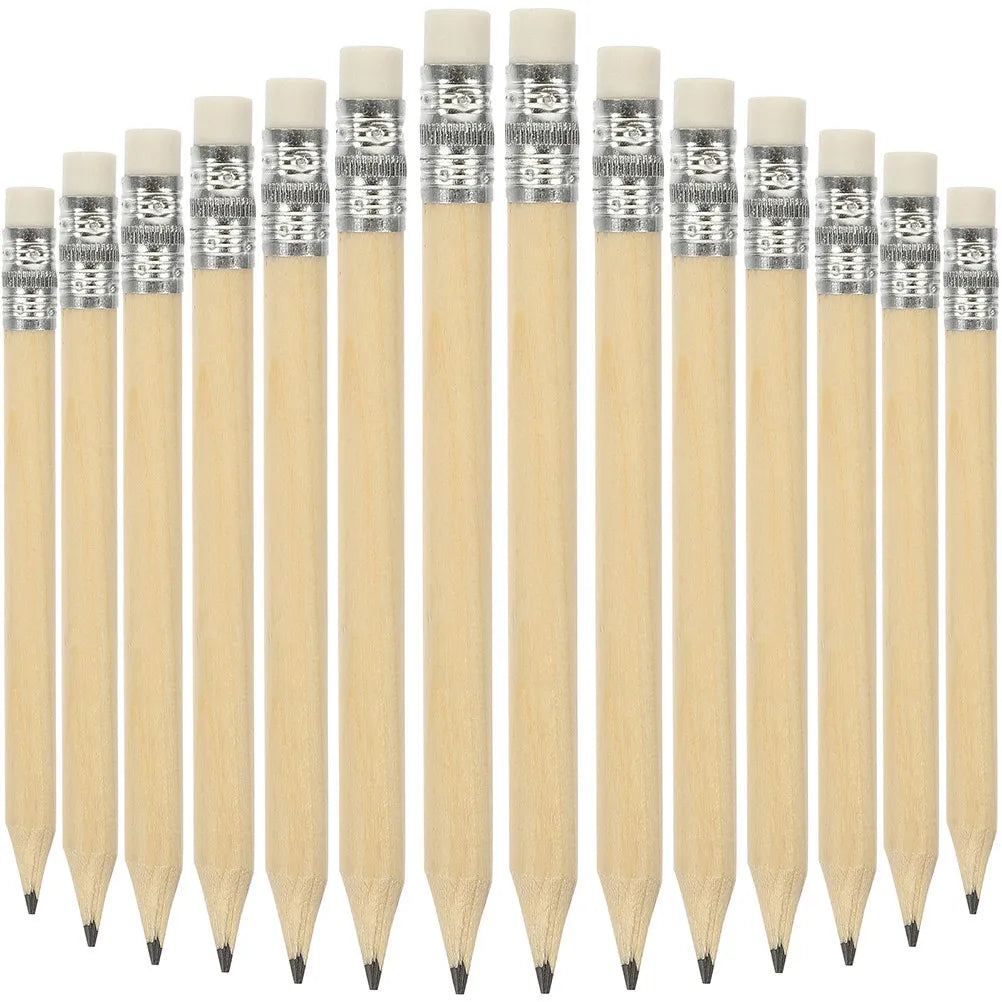 40pcs Mini Wooden Pencils with Erasers – School & Party Mini Wooden Pencils PLUSH Default Title