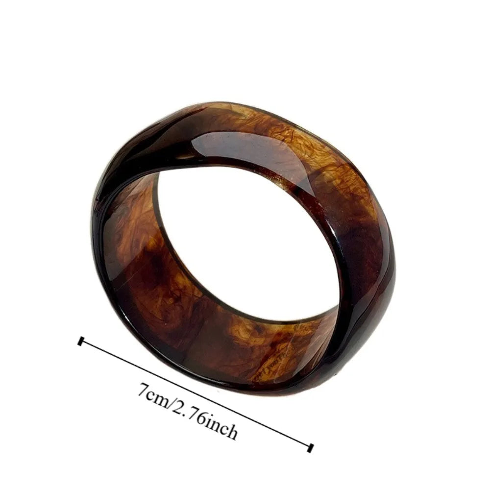 Bohemian Wide Acrylic Bangle – Smudge Pattern Bracelet for Women Acrylic Bangle Bracelet PLUSH