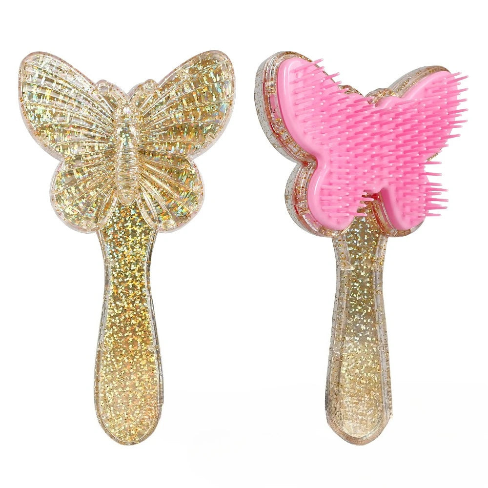Butterfly Air Cushion Massage Comb – Anti-Tangle Hair Styling Hair Massage Comb PLUSH Shining gold