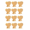 12pcs Gold Wooden Star & Heart Table Number Card Stands Table Card Stands PLUSH Heart
