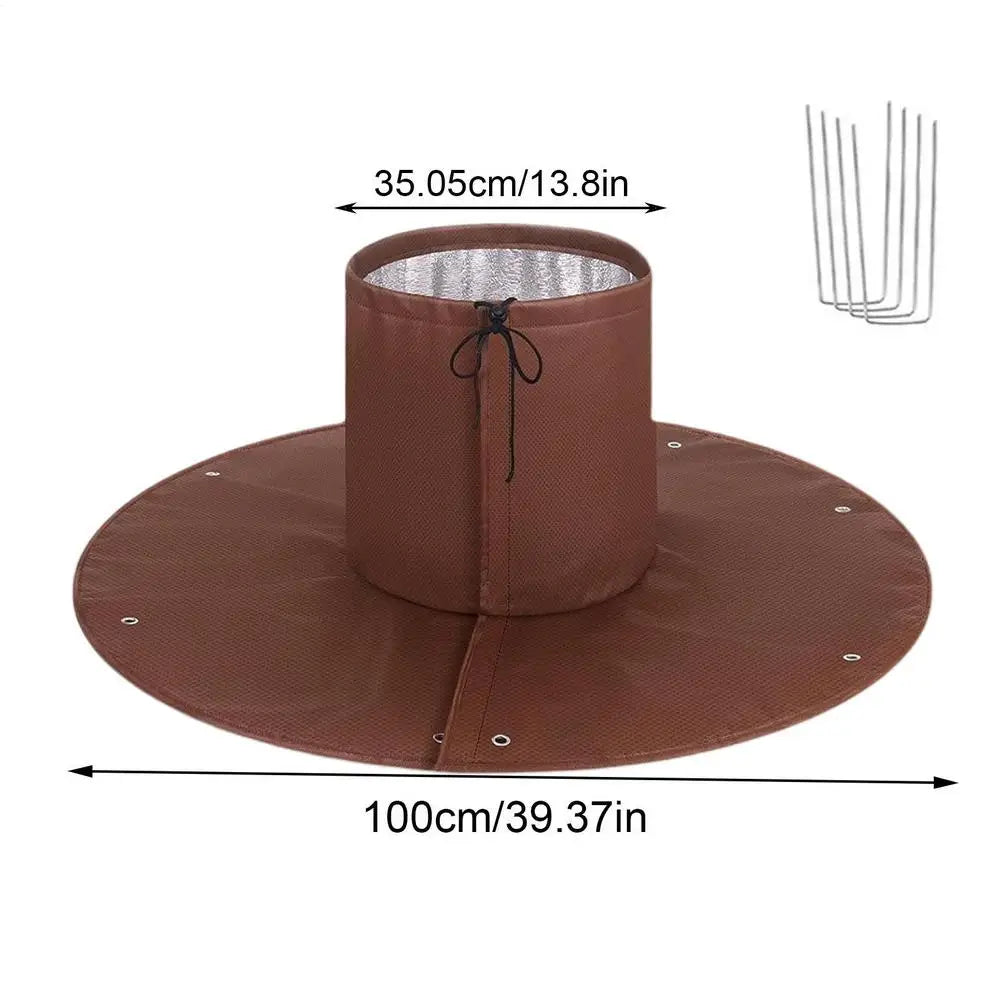 Winter Tree Root Protection Bag | Thermal Plant Cover Drawstring Plant Root Cover PLUSH Brown