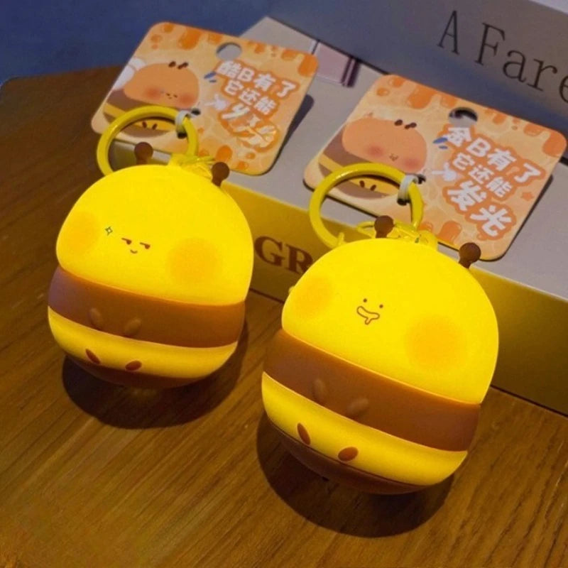 Glowing Bee Silicone Keychain – Cute Light-Up Bag Charm Novelty Keychain PLUSH