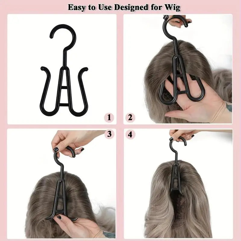 10-Pack Portable Wig Drying Rack, Head Stand & Hook Hanger Wig Head Stand PLUSH