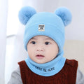 Kids Winter Cartoon Hat – Thickened Cotton Warm Baby Cap Kids Winter Hat PLUSH Blue