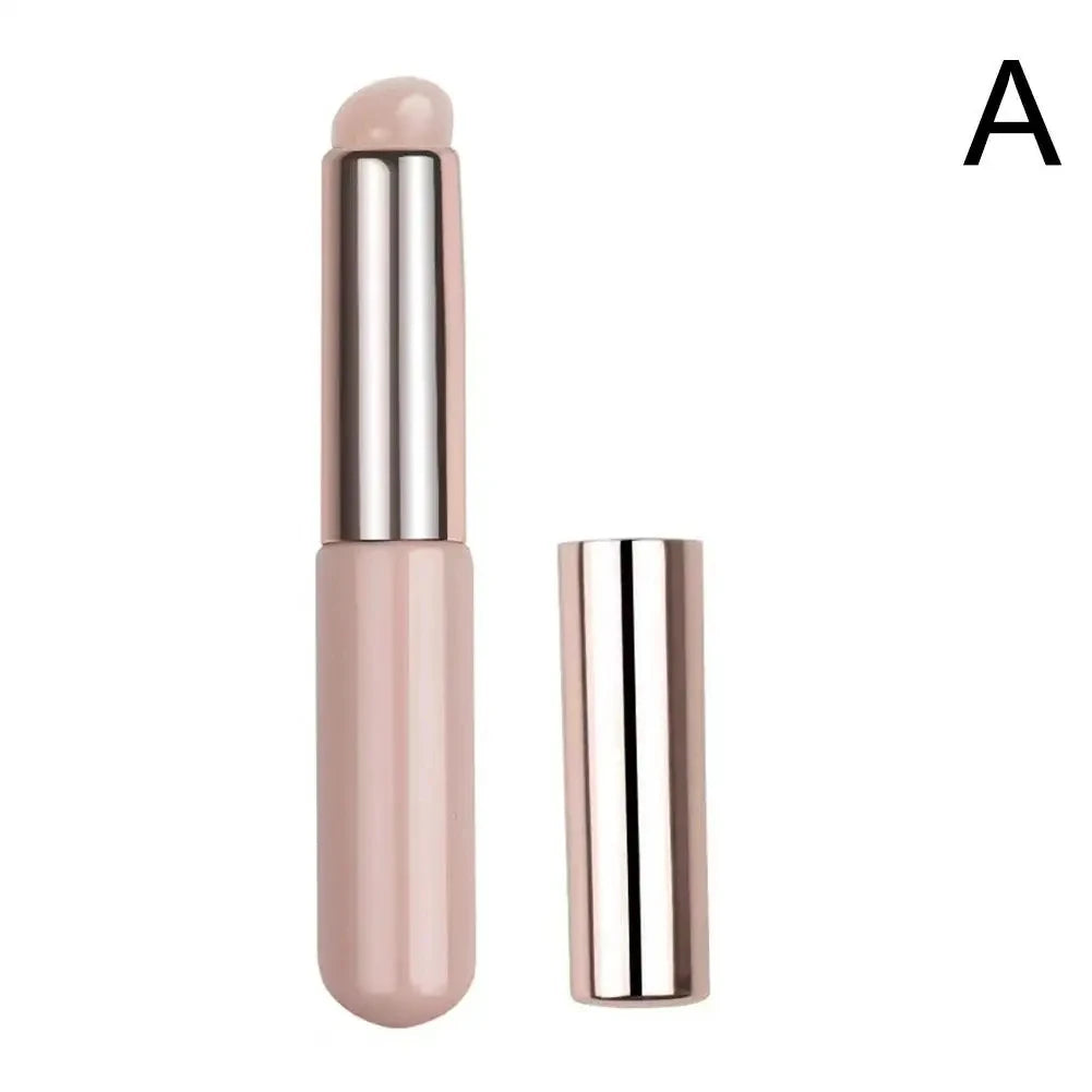 Silicone Lip Brush with Cover Cap – Round Head Makeup Tool Makeup Brush PLUSH Pink