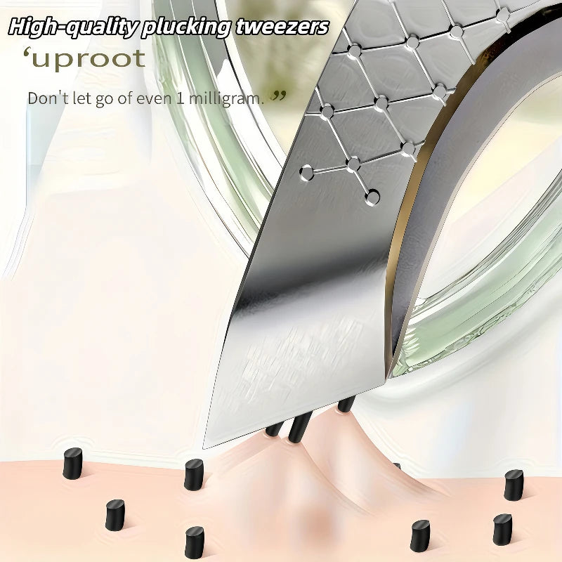 Stainless Steel Wide-Tip Tweezers – Eyebrow & Beard Tool Grooming Tweezers PLUSH