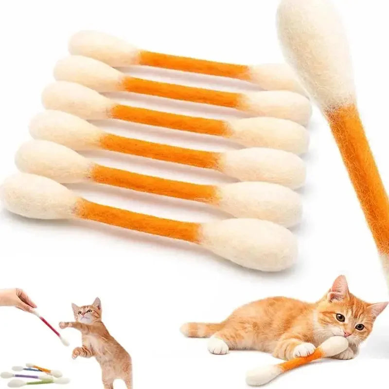 Giant Cotton Swab Cat Kick Toy – Chew & Interactive Play Cat Kick Toy PLUSH Orange Set