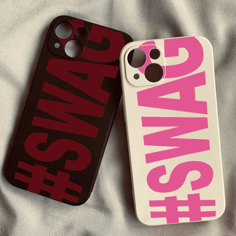 SWAG Letter Shockproof Silicone iPhone Case – All Models Silicone Phone Case PLUSH