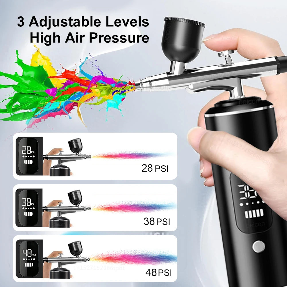 Portable Airbrush Kit with Compressor – Dual-Action Spray Gun Airbrush Compressor Kit PLUSH