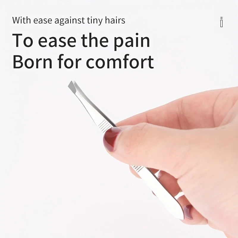 Precision Slant Tip Eyebrow Tweezers for Men & Women Eyebrow Tweezers PLUSH