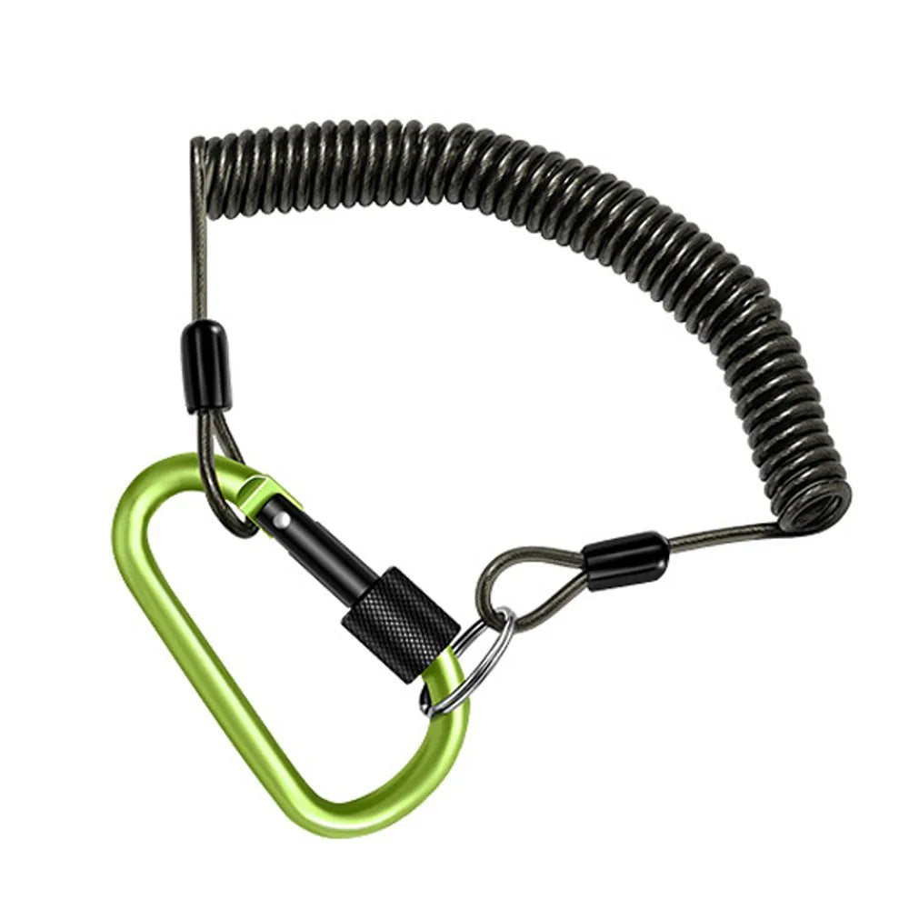 Elastic Coiled Fishing Lanyard – Anti-Loss Retention Rope Fishing Lanyard PLUSH 1.2m-3mm green
