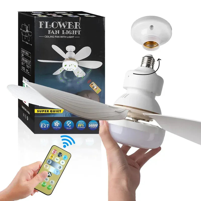 LED 40W Dimmable Ceiling Fan Light E27 & Remote Control Ceiling Fan Light PLUSH