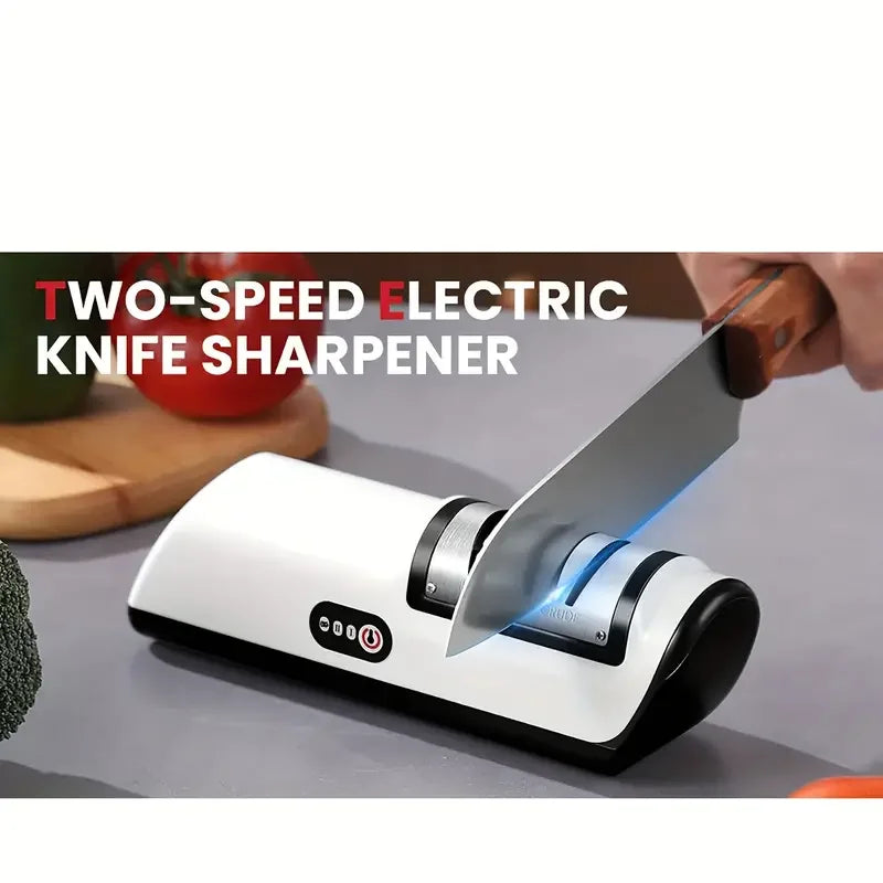 Electric Knife Sharpener – Automatic Non-Slip Kitchen Tool Electric Knife Sharpener PLUSH