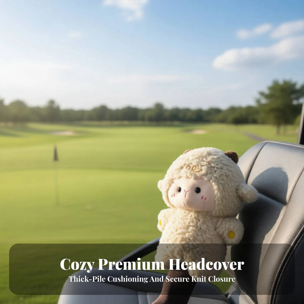 Sheep Golf Wood Headcover – Soft Knit Fairway Club Cover Golf Headcover PLUSH