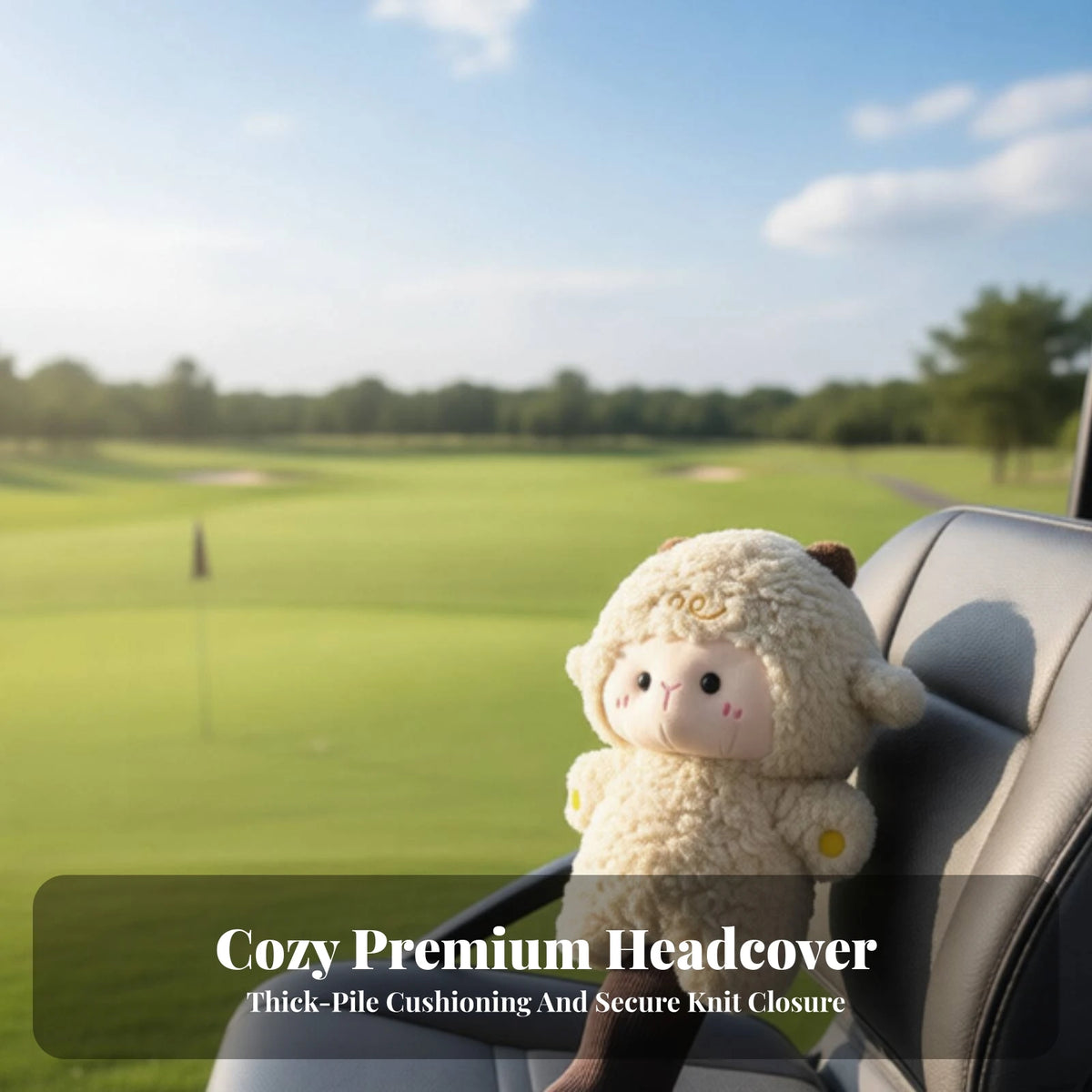 Sheep Golf Wood Headcover – Soft Knit Fairway Club Cover Golf Club Headcover PLUSH
