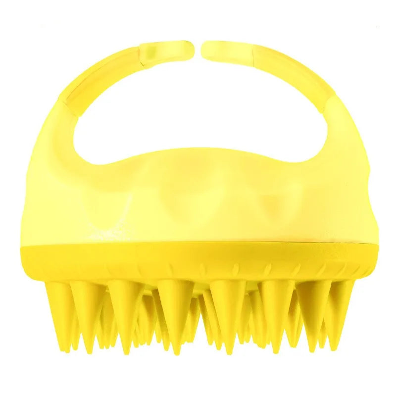 Silicone Scalp Massage Brush – Hair Washing Massager Comb Scalp Massage Brush PLUSH YELLOW