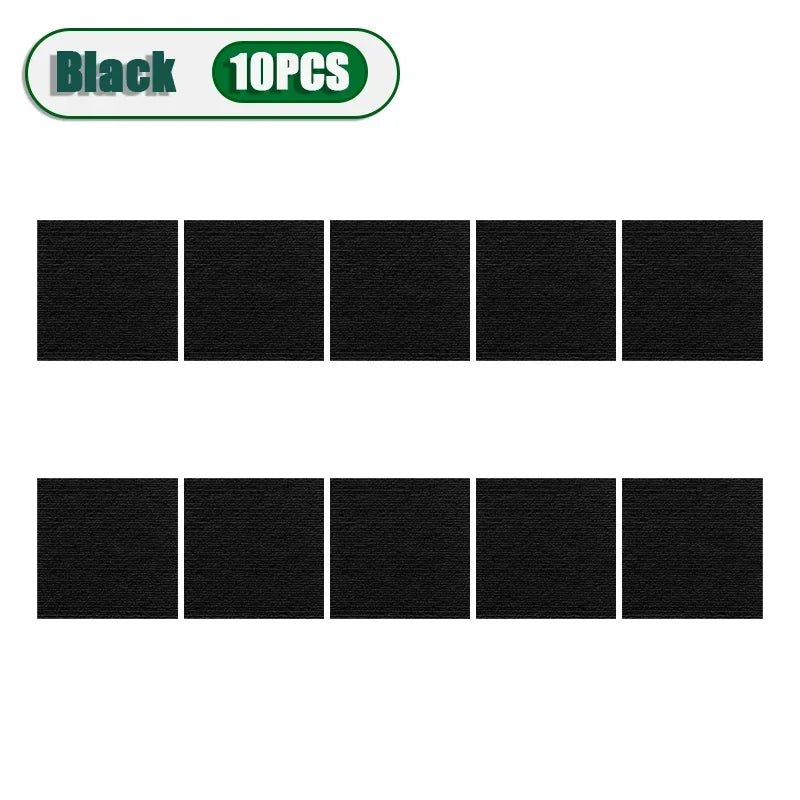 50pcs Peel & Stick Carpet Tiles 30x30cm – DIY Floor Mats Peel & Stick Carpet Tiles PLUSH Black-10PCS 30X30CM