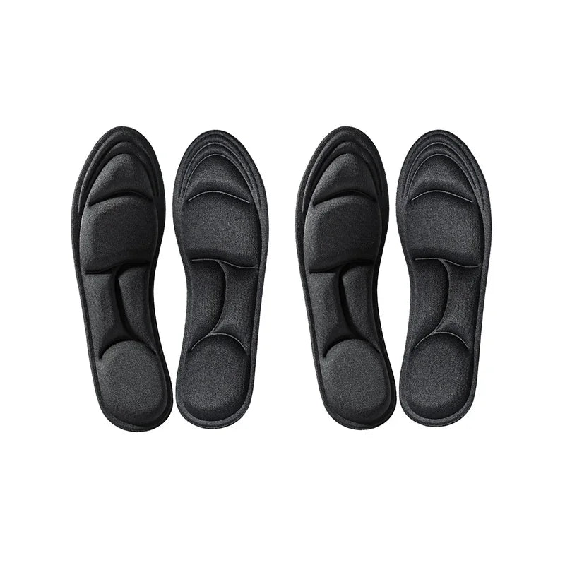 5D Memory Foam Massage Insoles – Breathable Sport Cushion Memory Foam Insoles PLUSH 2pairs-Black EU35-36