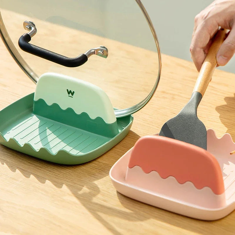 Pan Lid Holder & Spatula Rest – Kitchen Organizer Stand Kitchen Utensil Holder PLUSH