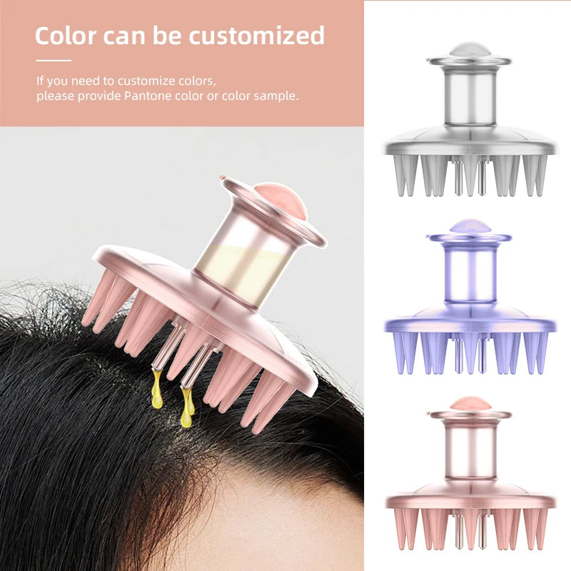 Scalp Applicator Comb & Massager Brush | Silicone Bristles Scalp Massager Comb PLUSH