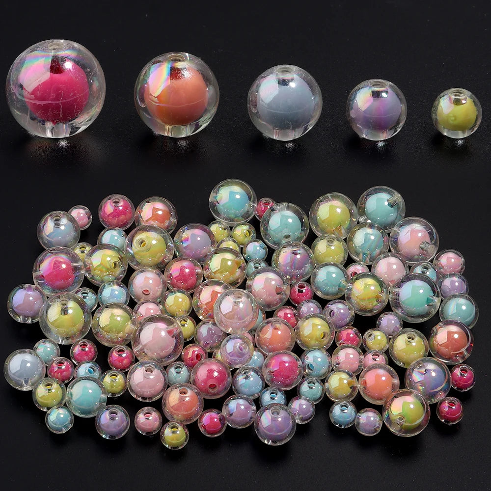 AB Color Round Acrylic Spacer Beads 8–16mm | DIY Jewelry Acrylic Spacer Beads PLUSH