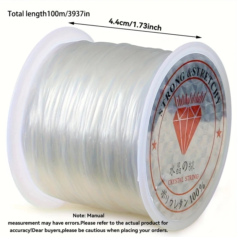 2pcs Elastic Beading Cord Transparent Nylon DIY Jewelry Making Beading Cord PLUSH