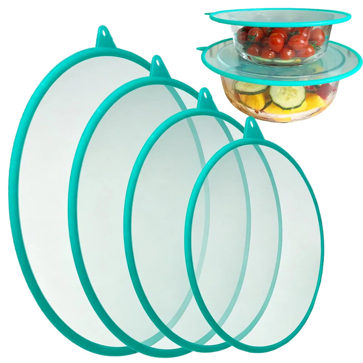 4-Pack Silicone Stretch Lids – Airtight Reusable Food Covers Silicone Food Lids PLUSH