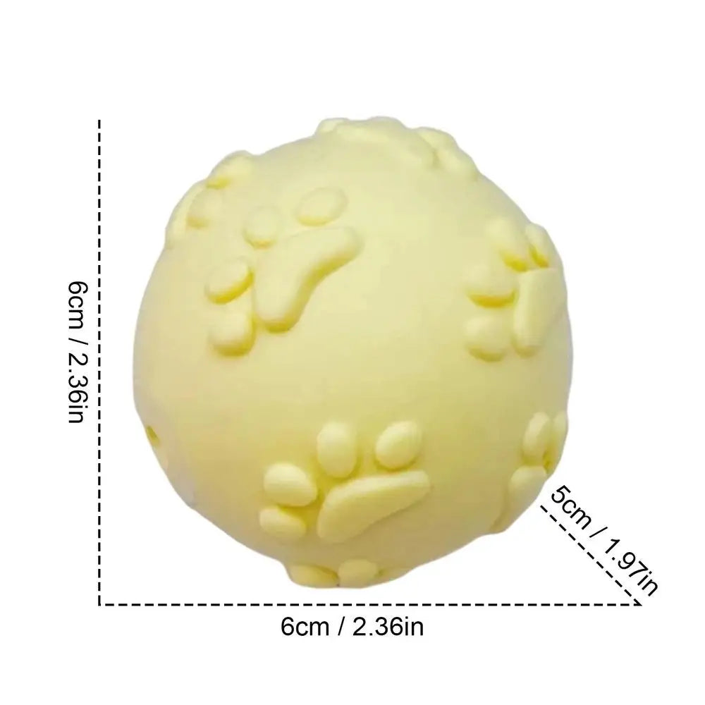 Squeaky Bouncy Dog Ball – Interactive Chew & Teeth Cleaning Dog Chew Toy PLUSH Yellow