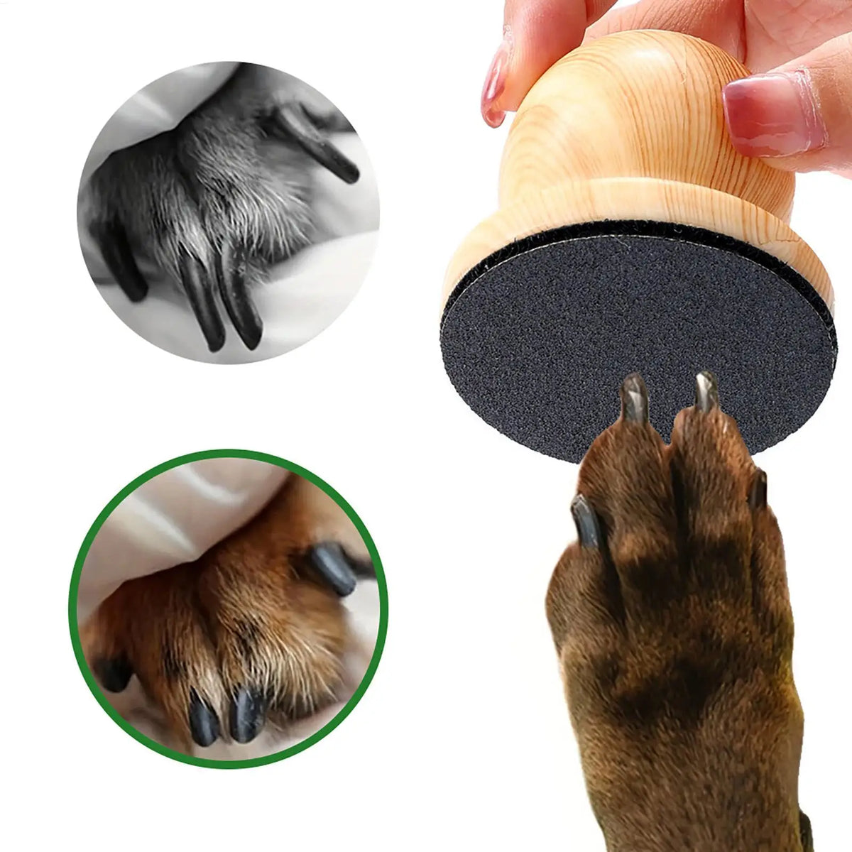 Pet Nail File Grinder – Gentle Wood Handle Tool for Dogs & Cats Pet Nail Grooming Tool PLUSH