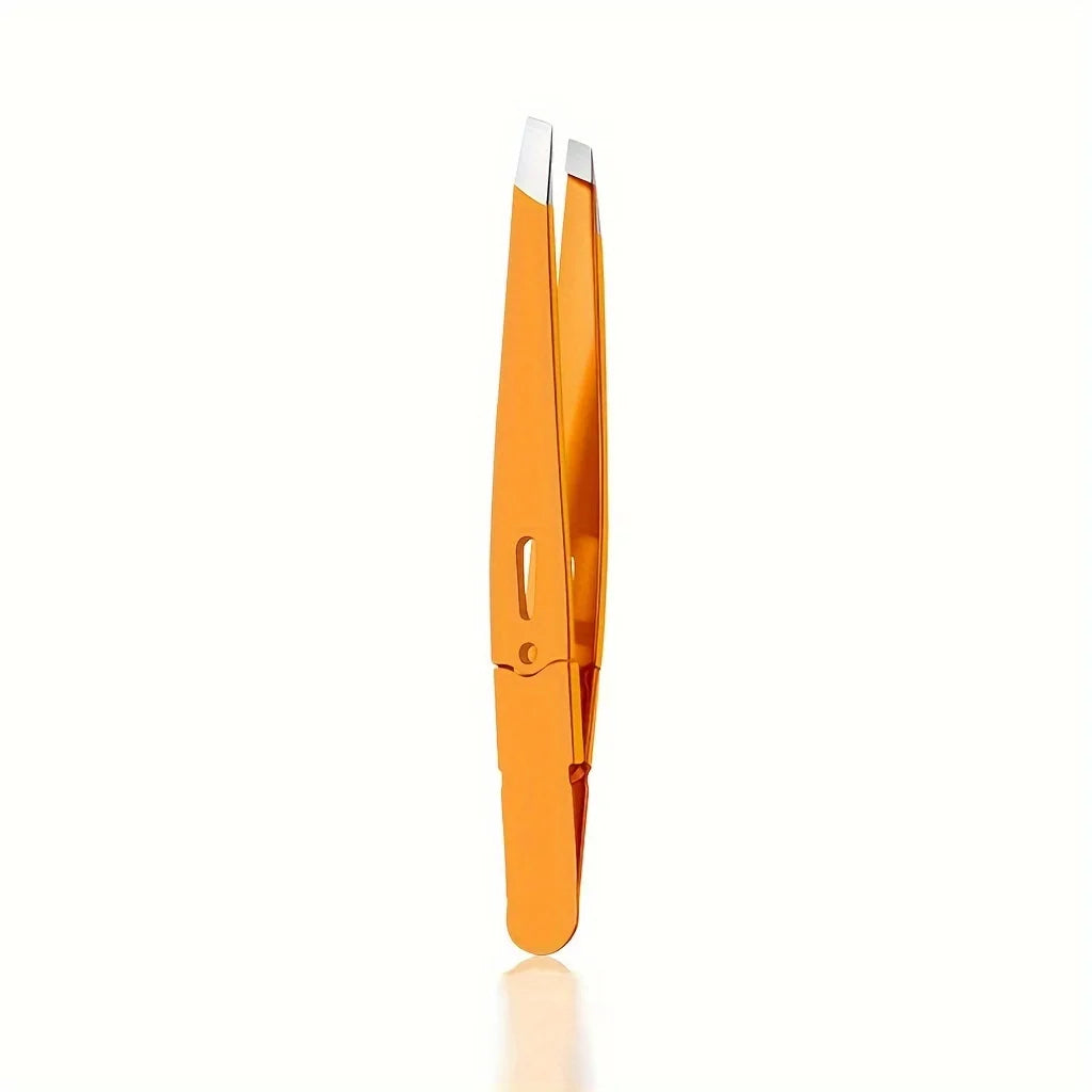 Ouriner Stainless Steel Slant Tip Precision Eyebrow Tweezers Precision Tweezers PLUSH 1 pcs