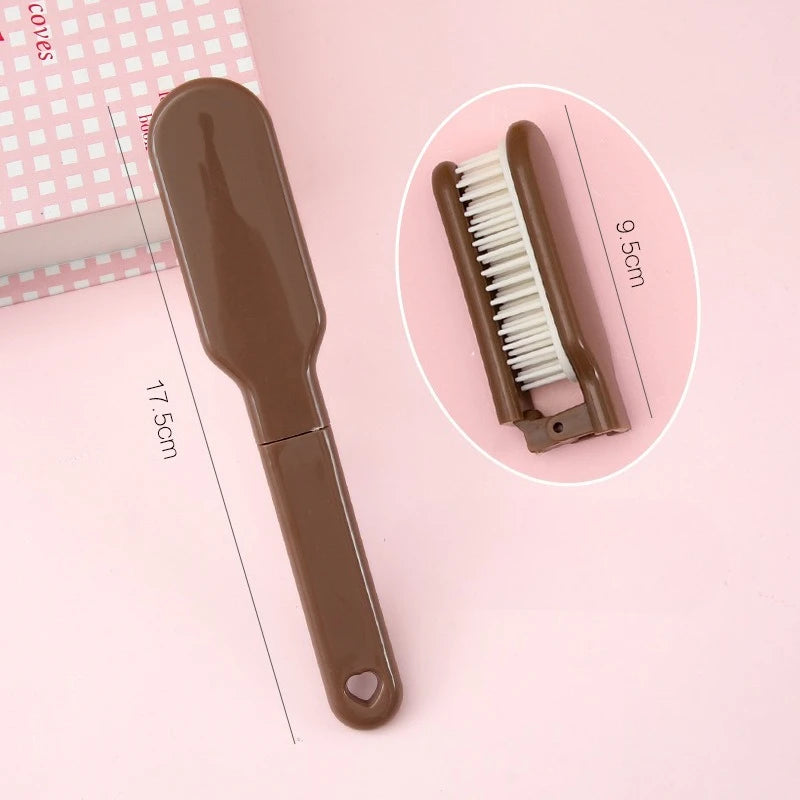 Candy Color Foldable Hair Comb – Portable Travel Hair Brush Foldable Hair Comb PLUSH coffee color