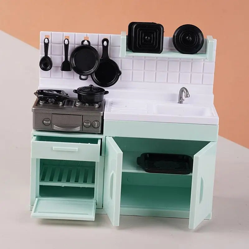 Mini Model Stove Kitchen Toy Set – 1/6 Scale Doll Playset Doll Kitchen Playset PLUSH