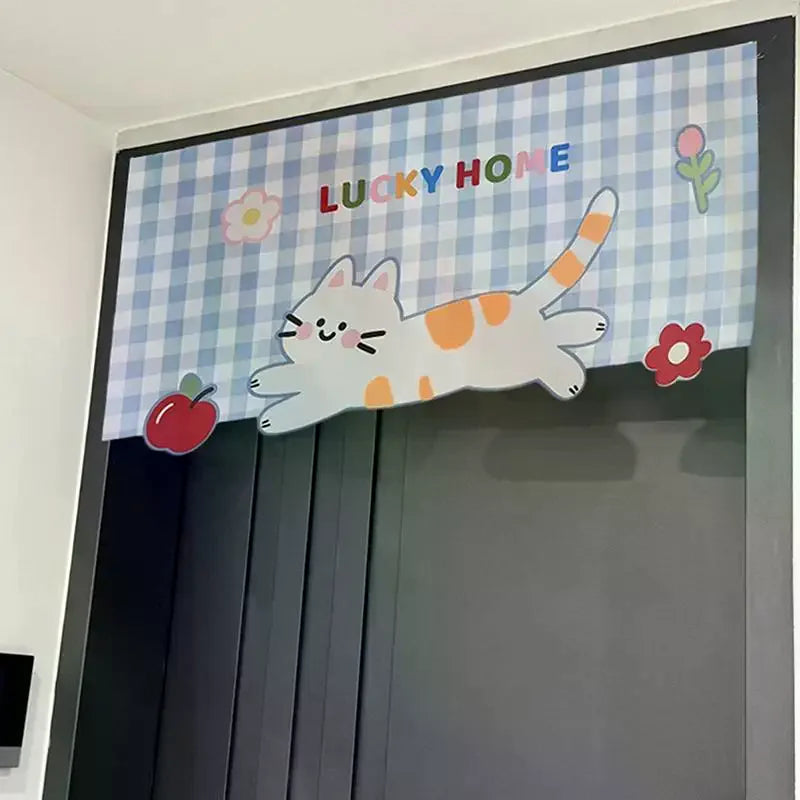 Animal Cartoon Door Curtain – Self-Adhesive, No-Drill Decor Decorative Door Curtain PLUSH