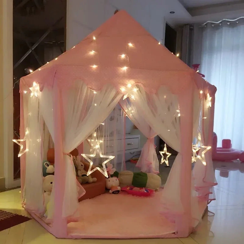 Kids Hexagonal Mesh Play Tent – Indoor & Outdoor Game House Kids Play Tent PLUSH