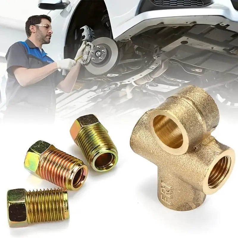 3-Way Tee Connector M10 3/16" Metric Brake Clutch Pipe Fitting Brake Pipe Fitting PLUSH Default Title