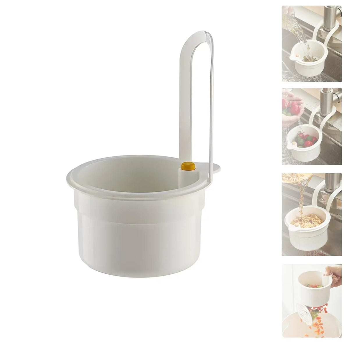 Self-Cleaning Sink Strainer Basket – Faucet Hanging Waste Catcher Sink Strainer Basket PLUSH White