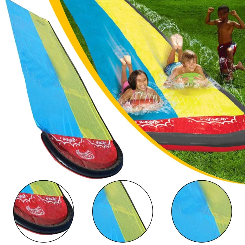 Rainbow Inflatable Water Slide – Backyard Slip & Slide Toy Outdoor Water Slide PLUSH