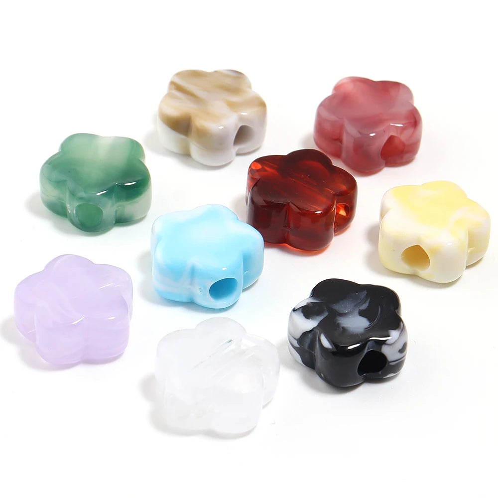 30pcs 15mm Two-Tone Flower Acrylic Spacer Beads – DIY Jewelry Acrylic Spacer Beads PLUSH