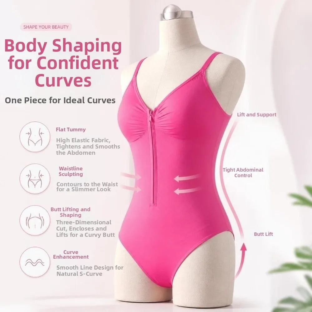 Seamless Tummy Control Bodysuit | Front Zipper Shapewear Slimming Bodysuit PLUSH