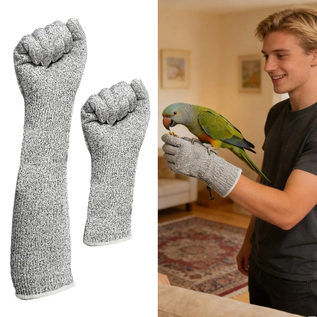 Bite-Proof Pet Gloves | Scratch Resistant – Grooming & Falconry Pet Handling Gloves PLUSH