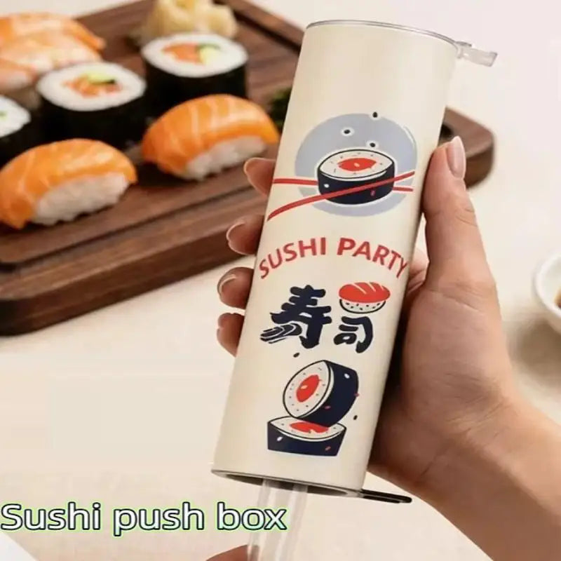 Sushi Push Box 3-Pack | Food Grade Paper Mold with Sauce Straw Sushi Mold Kit PLUSH
