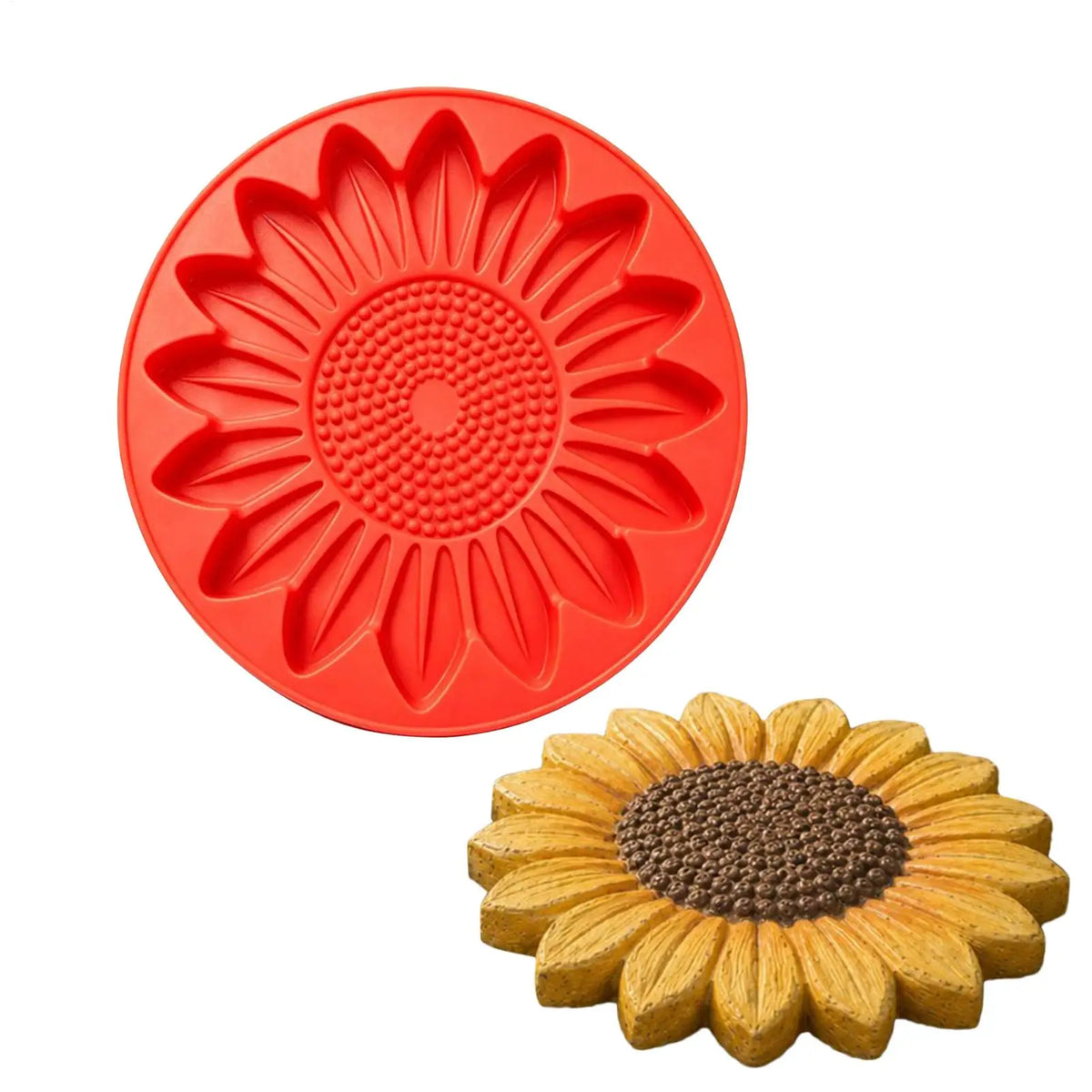 Sunflower Stepping Stone Mold – Reusable Round Concrete Paver Concrete Paver Mold PLUSH