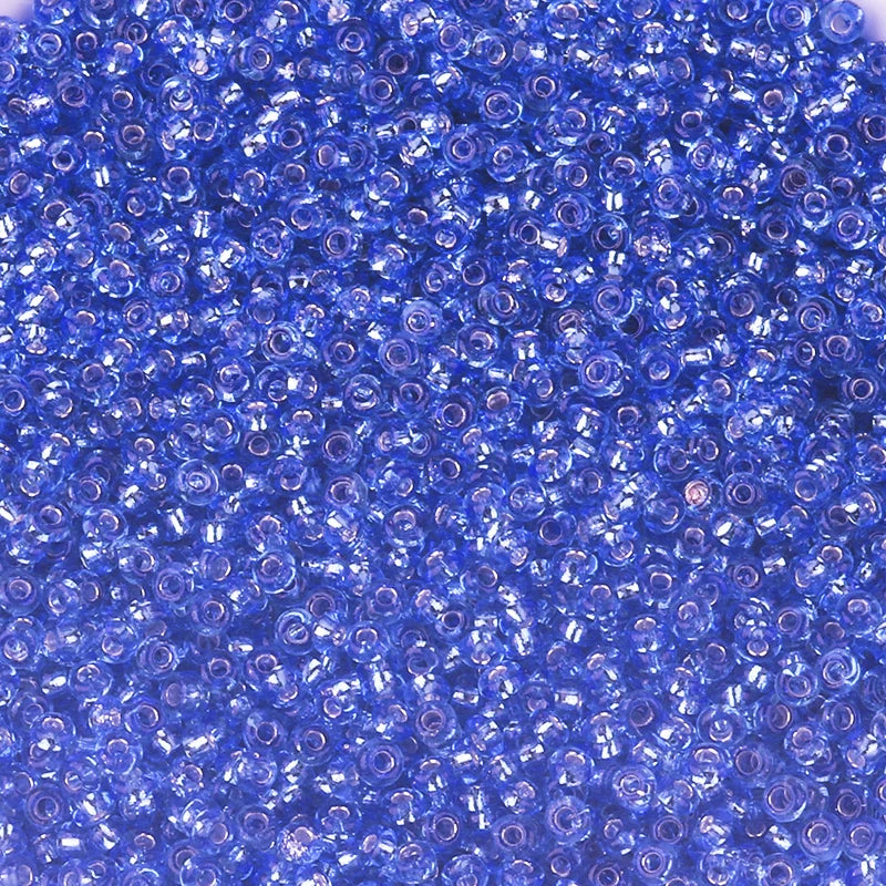Silver Filled Glass Tube Seed Beads 10g – DIY Jewelry Making Glass Seed Beads PLUSH light blue
